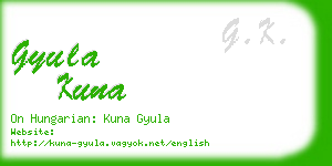 gyula kuna business card